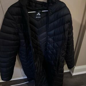 Black Lightweight Puffer Hooded Jacket